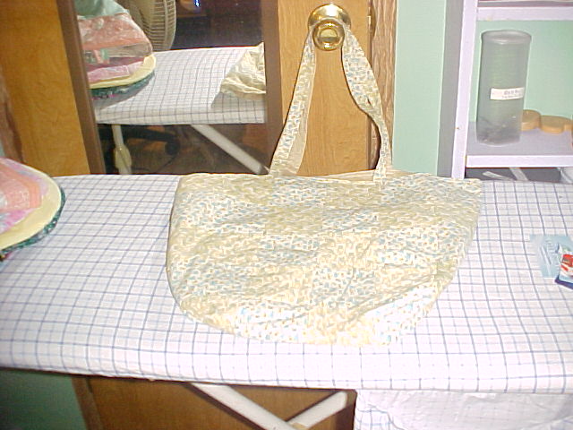 blue and yellow tote